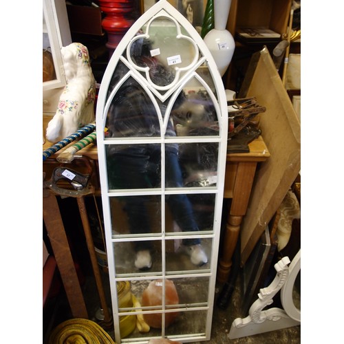 41 - STEEL CATHESRAL MIRROR H132 X 40CM