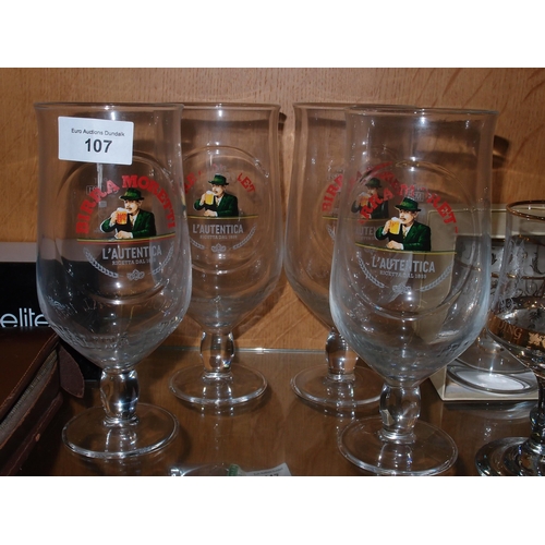 107 - 4 BIRRA MORETTI GLASSES