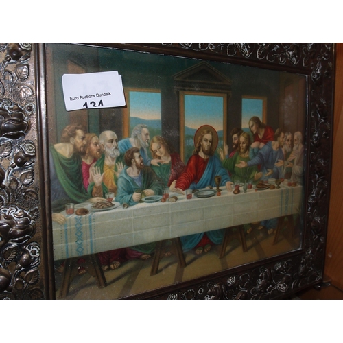 134 - THE LAST SUPPER-BRASS AND WOODEN FRAME