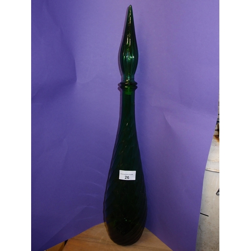 26 - TALL GREEN GLASS PIECE