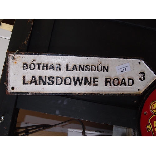 807 - LANSDOWNE ROAD CAST SIGN