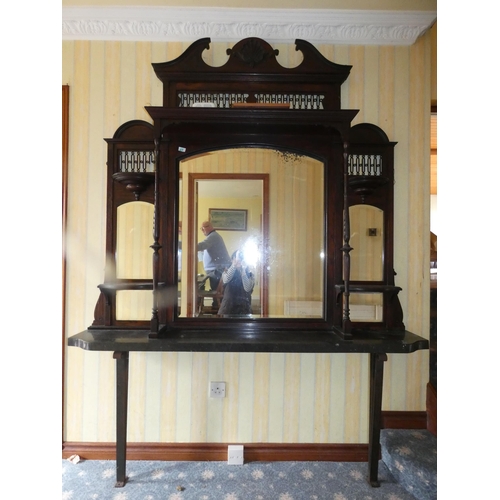 87 - LARGE ANTIQUE VICTORIAN STYLE QUALITY CARVED HALL STAND