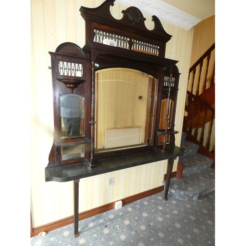 87 - LARGE ANTIQUE VICTORIAN STYLE QUALITY CARVED HALL STAND