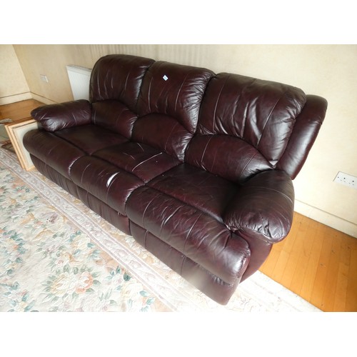 104 - LEATHER THREE SEATER COUCH