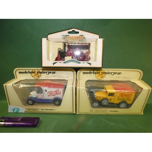 17 - 3 COLLECTABLE VEHICLES-2 MATCHBOX AND 1 OTHER