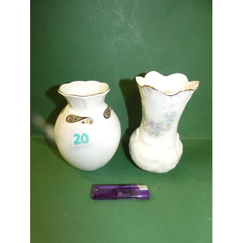 20 - 2 CHINA STAMPED VASES-ROYAL TARA AND CROWN