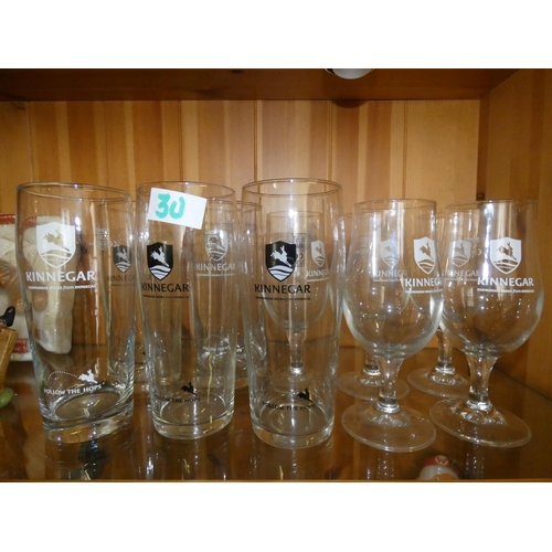 30 - LOT OF KINNEGAR GLASSES