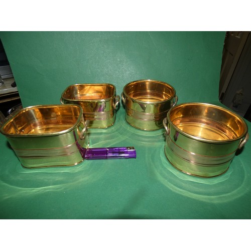 10 - 4 BRASS POTS