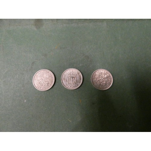 240 - 2 ELIZABETH II AND 1 GEORGE VI SIXPENCE