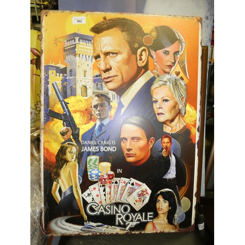 582 - JAMES BOND CASINO ROYALЕ TIN SIGN 30X40CM