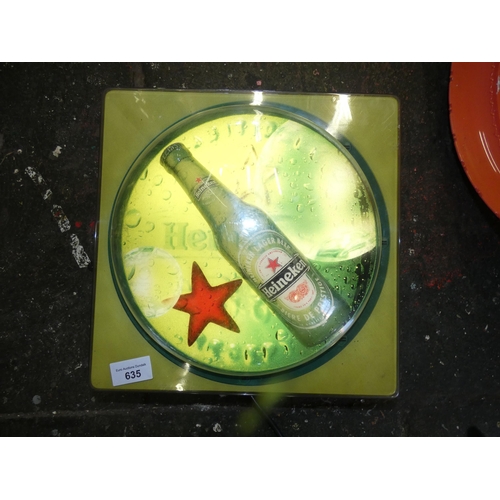 635 - HEINEKEN BAR LIGHT PWO  OLD AND VINTAGE  AND FROM COLLECTORS HOUSE