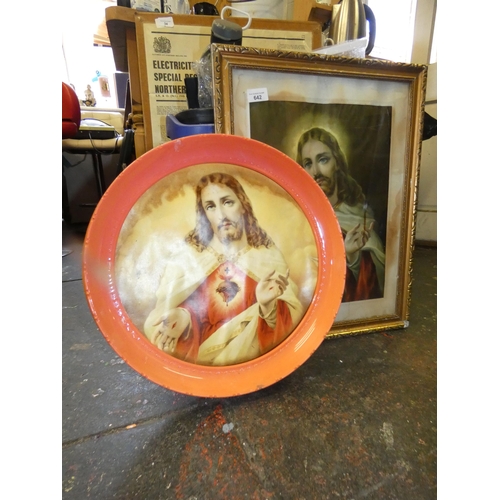 642 - 2 FRAMED JESUS CHRIST PRINTS