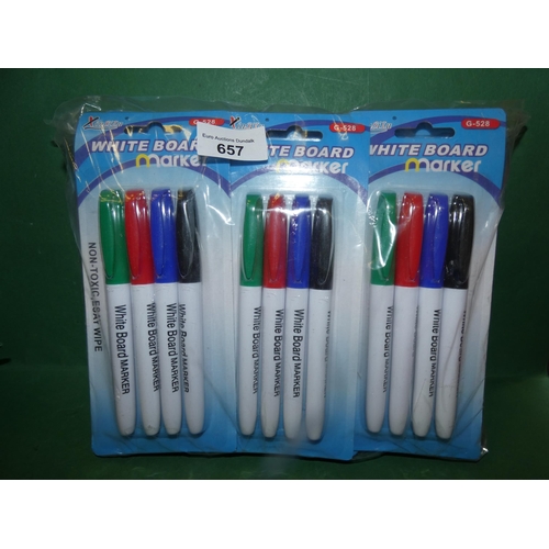 657 - 12 SETS OF MARKERS