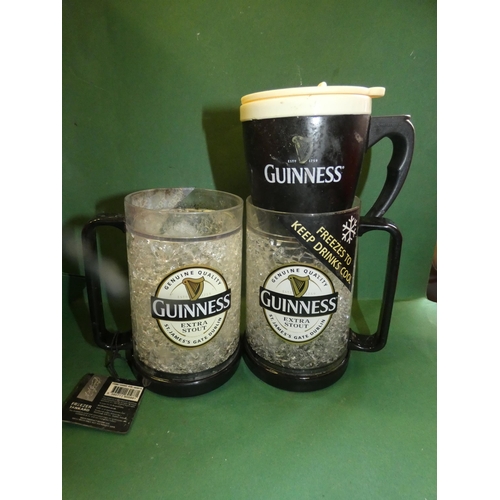 661 - 3 GUINNESS PLASTIC FREEZER TANKARDS