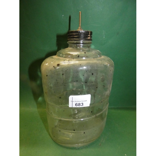 683 - OLD GLASS KEROSENE JUG