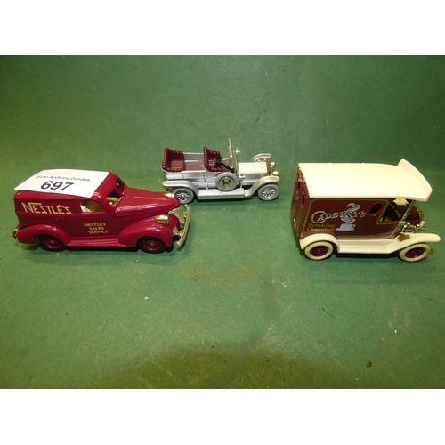 697 - 3 COLLECTABLE DIE CAST MODEL VEHICLES