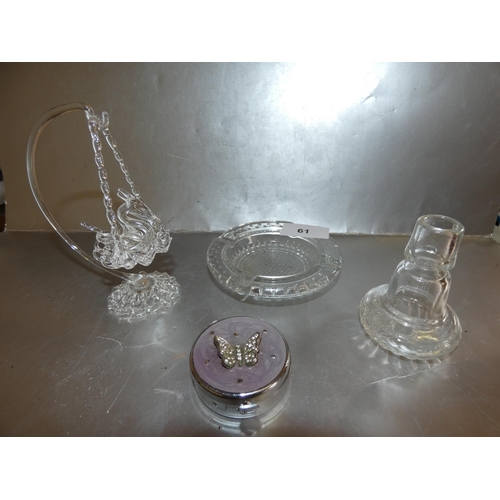 61 - CRYSTAL/GLASS SHELF PIECES