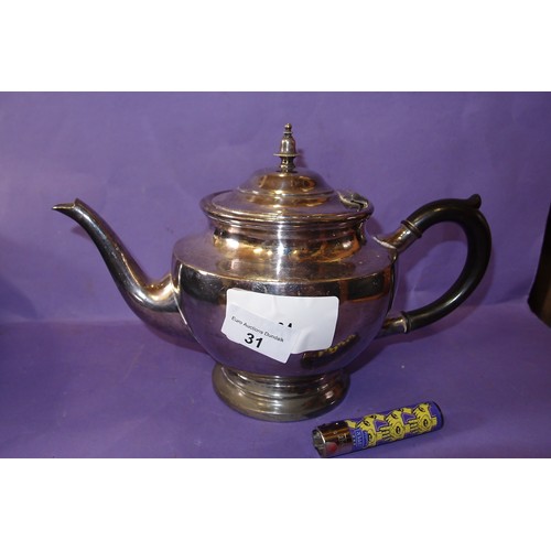 31 - English Sheffield Rectangular Silver Tea Pot