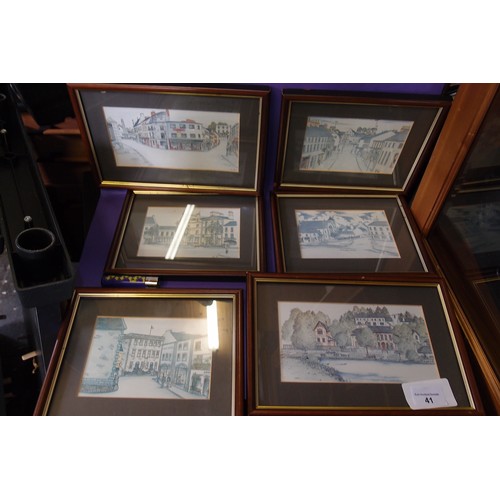 41 - Set of Six framed prints  ALL OF MONAGHAN TOWN