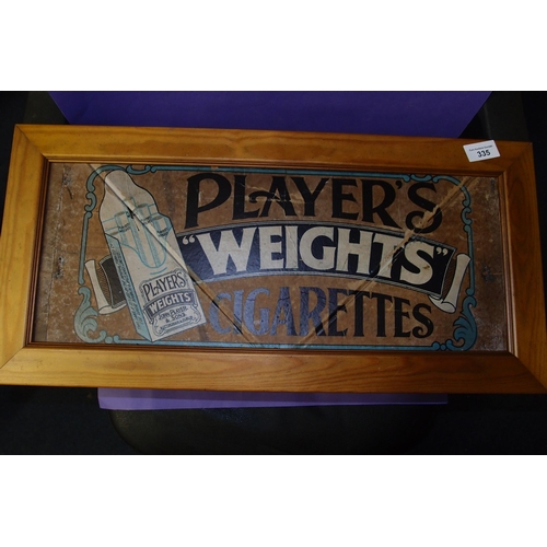 335 - FRAMED PLAYER'S CIGARETTES SIGN 59 X 28CM