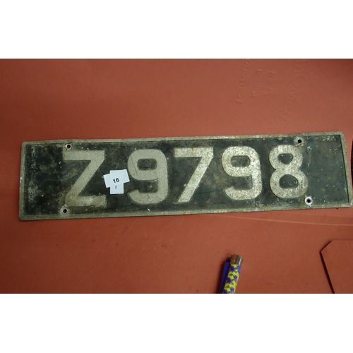 16 - OLD NUMBER PLATE