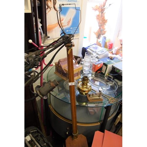 55 - OLD TALL WOODEN LAMP STAND