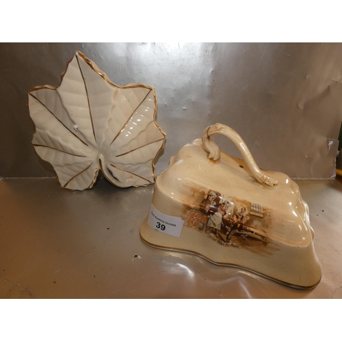 39 - BUTTER COVERED DISH AND WALL DECOR