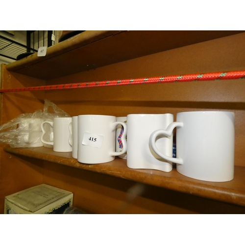 415 - QTY OF WHITE MUGS