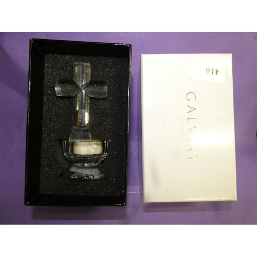 416 - GALWAY LIVING CRYSTAL CANDLE STAND IN ORIGINAL BOX