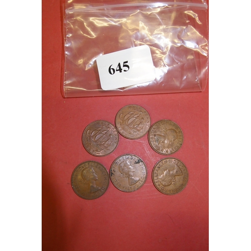 645 - 6 OLD HALPENNIES