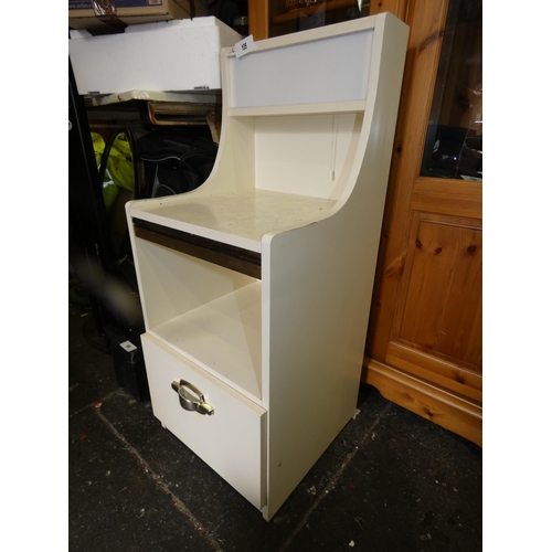105 - WHITE BEDSIDE TABLE