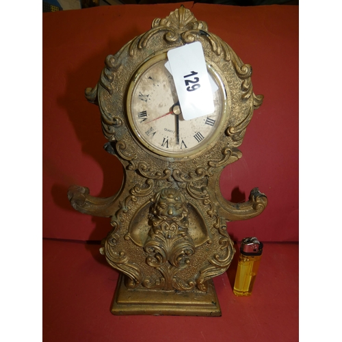 129 - VINTAGE FRENCH STYLE MANTEL CLOCK