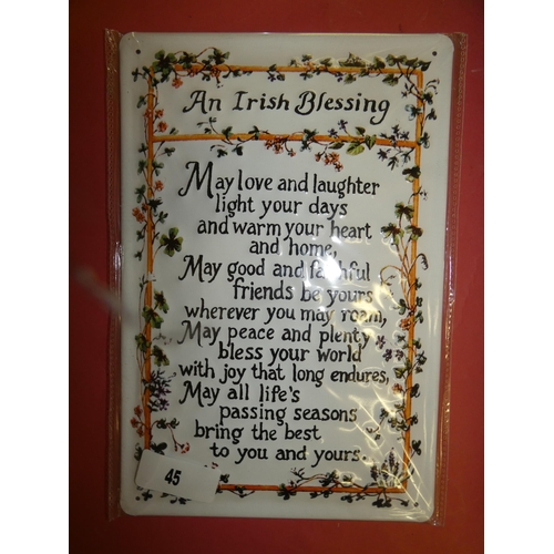 45 - AN IRISH BLESSING-TIN SIGN