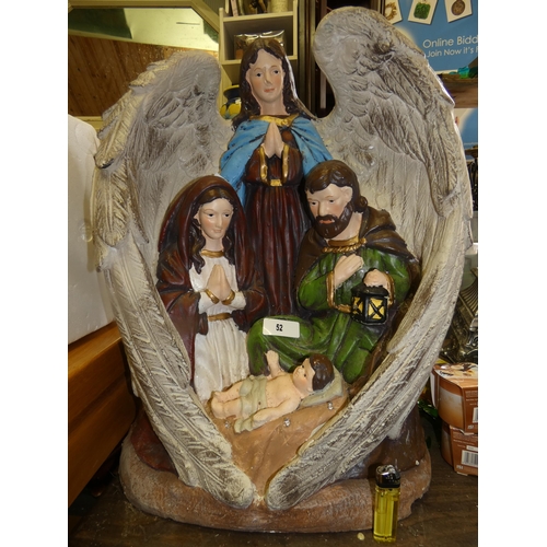 52 - LARGE NATIVITY HOLY FAMILY AND ANGEL