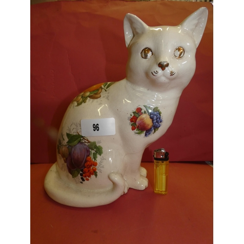 96 - VINTAGE STAMPED HAND PAINTED CERAMIC CAT FIGURINE