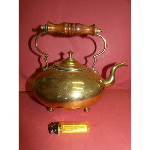4 - VICTORIAN  BRASS FOOTED TEAPOT