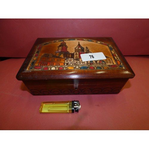 76 - POLISH WOODEN JEWELRY BOX