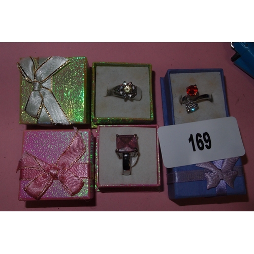 169 - 3 FASHION LADIES RINGS IN GIFT BOXES
