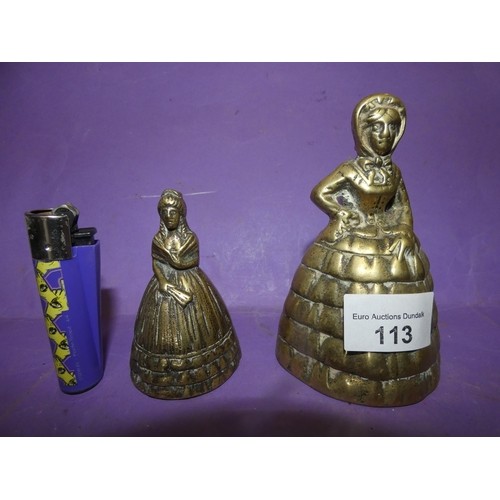 156 - 2 BRASS LADIES- ONE IS BELL