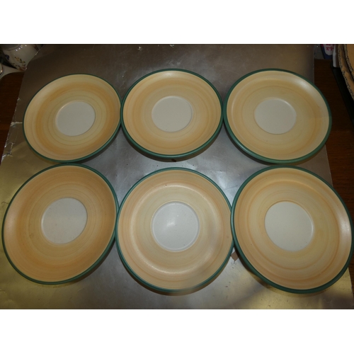 116 - 6 NEW CERAMIC SAUCERS