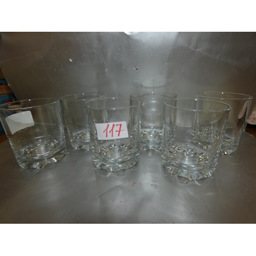 117 - 6 QUALITY WHISKY GLASSES