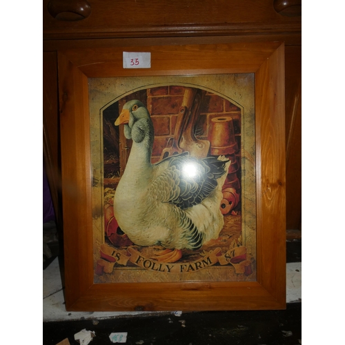 33 - FRAMED FOLLY FARM POSTER