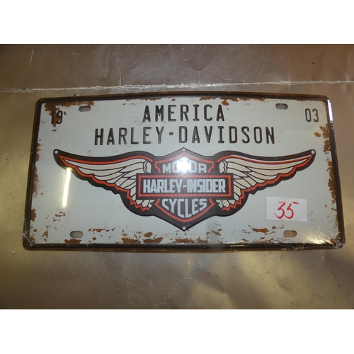 35 - TIN  HARLEY  SIGN