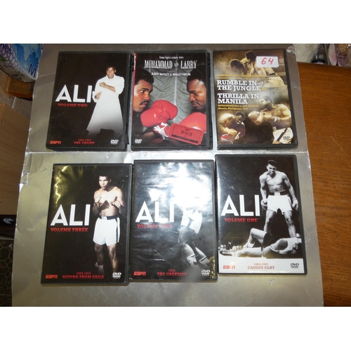 64 - 6 MUHAMMAD ALI DVD'S