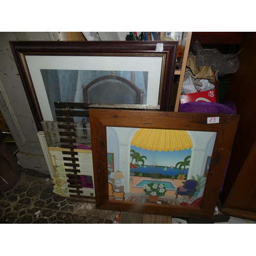 83 - QTY OF FRAMED PAINTINGS