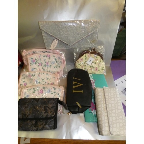 10 - QTY OF LADIES WALLETS AND COSMETIC BAGS