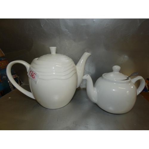 136 - 2 CERAMIC TEA POTS