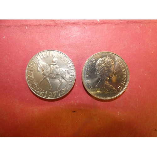 100 - VINTAGE 1977 CROWN COINS AND 1980 CROWN COIN