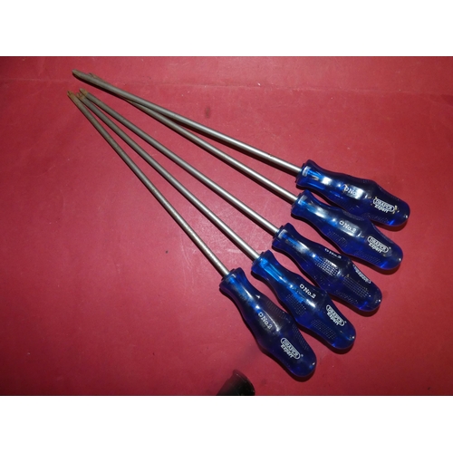 104 - 5 NEW HEAVY DRAPER SCREWDRIVERS