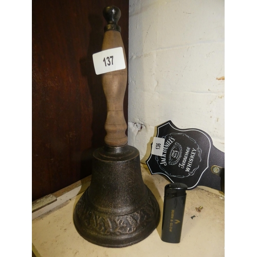 137 - OLD HEAVY CLASS ROOM BELL